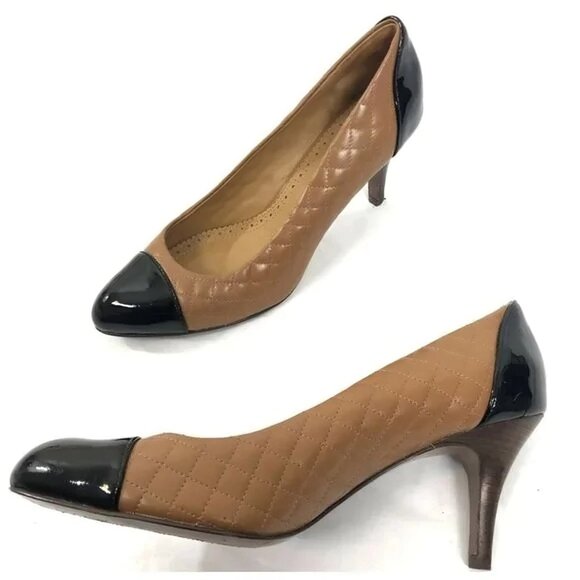 Vintage Brooks Brothers Calfskin Heels Quilted Shoes (size 9.5) - Picture 1 of 14